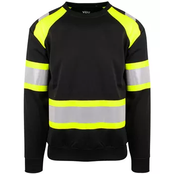 YOU Söderhamn  sweatshirt with reflectors, Black/Yellow