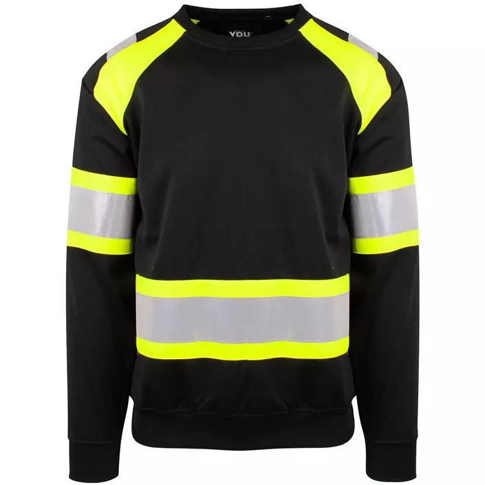 YOU Söderhamn  sweatshirt with reflectors, Black/Yellow, large image number 0