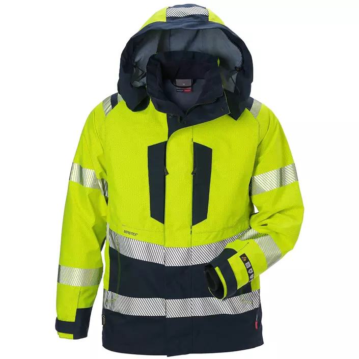 Fristads work jacket 4095, Hi-vis Yellow/Marine, large image number 0