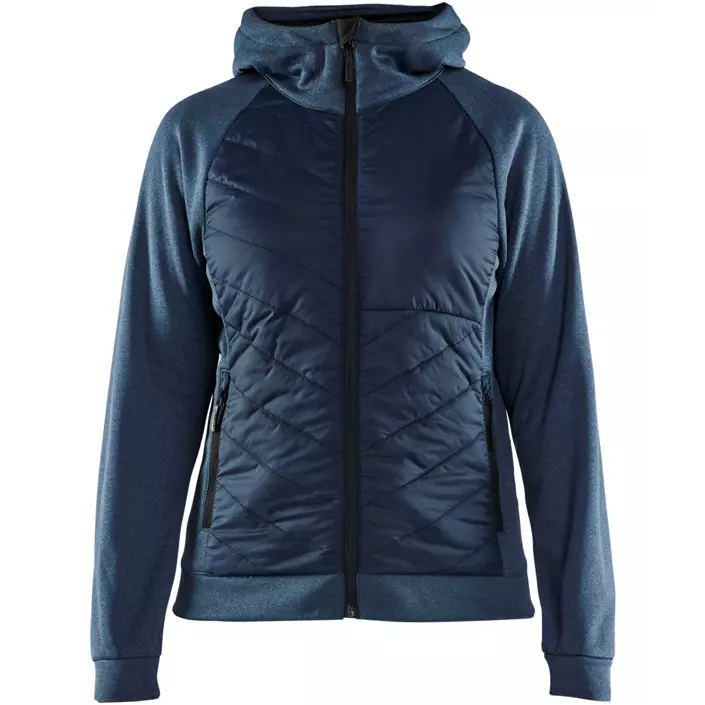 Blåkläder women's hybrid hoodie with zipper, Dusty blue/Dark Marine, large image number 0