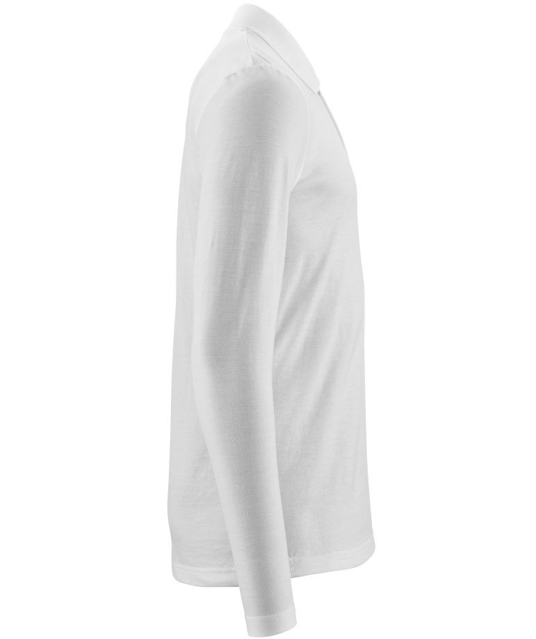 Mascot Crossover long-sleeved polo shirt, White, large image number 3