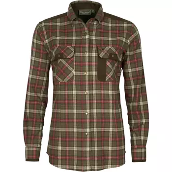 Pinewood Prestwick Exclusive women's flannel shirt, Hunting Olive/Plum
