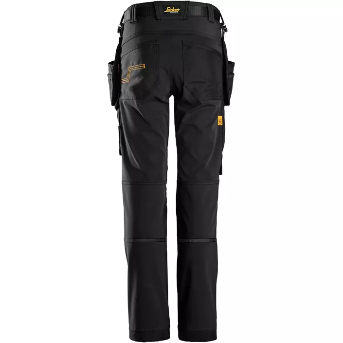 Snickers AllroundWork håndværkerbukser 7575 til børn full stretch, Black, large image number 2