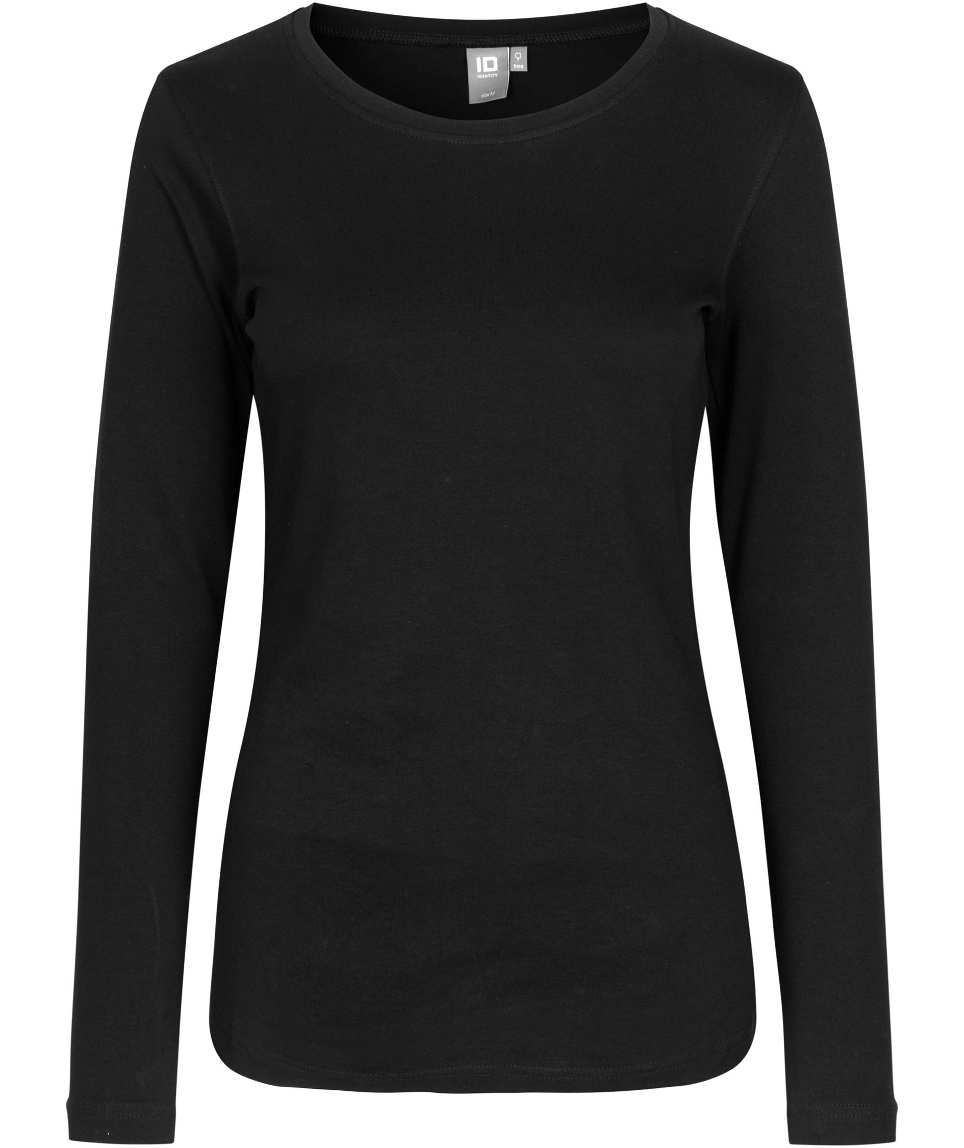 ID Interlock lang&aelig;rmet dame T-shirt, Sort, large image number 0