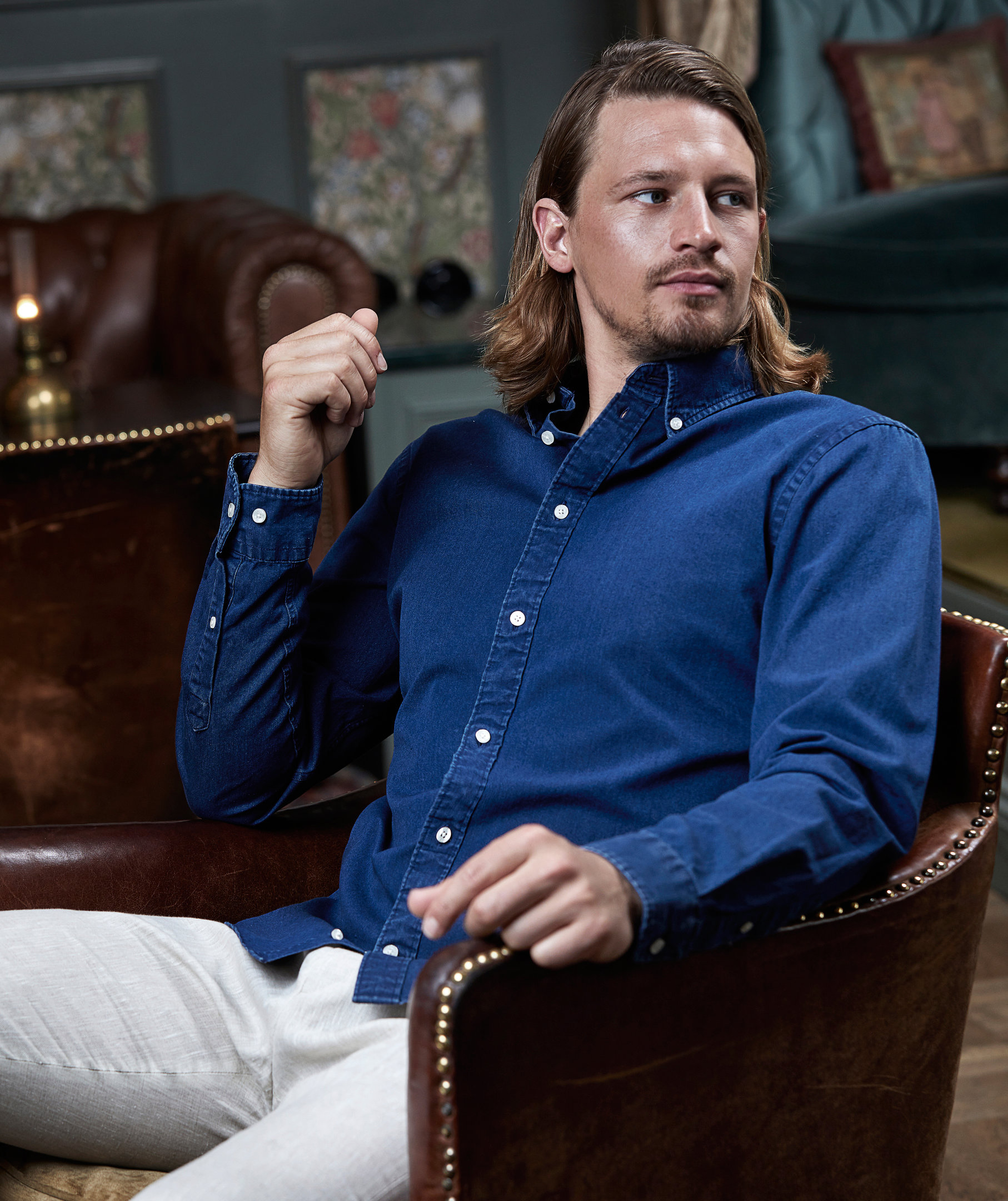 Tee Jays Casual Twill shirt, Indigo, large image number 2