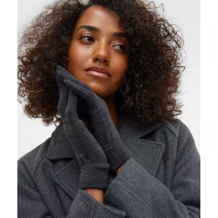 Vero Moda VMWILDE dame strikkehansker, Dark Grey Melange, Dark Grey Melange, large image number 1