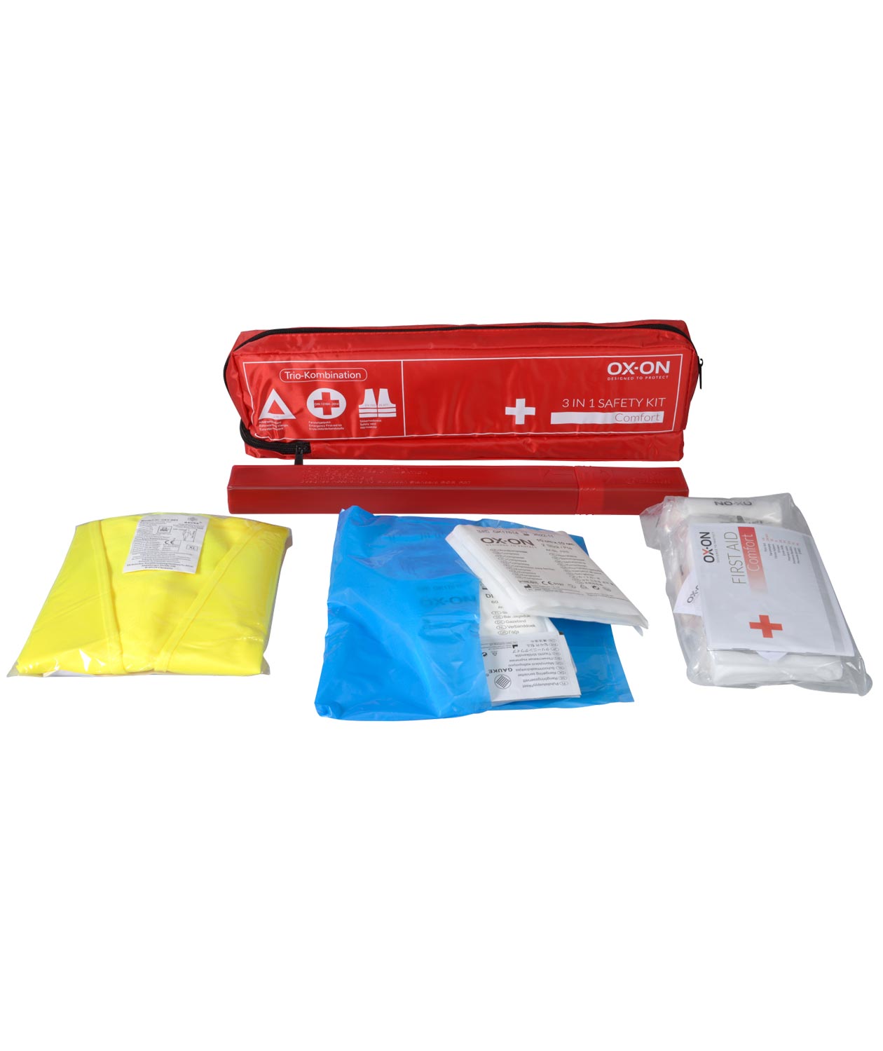 OX-ON 3-i-1 safety kit for the car, Red