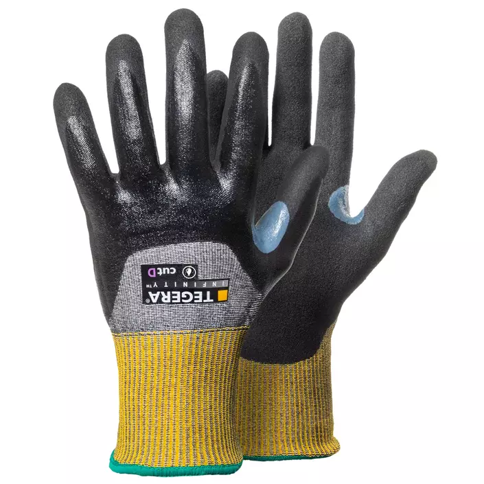 Tegera 8808 Infinity cut protection gloves Cut D, Black/Grey/Yellow, large image number 0