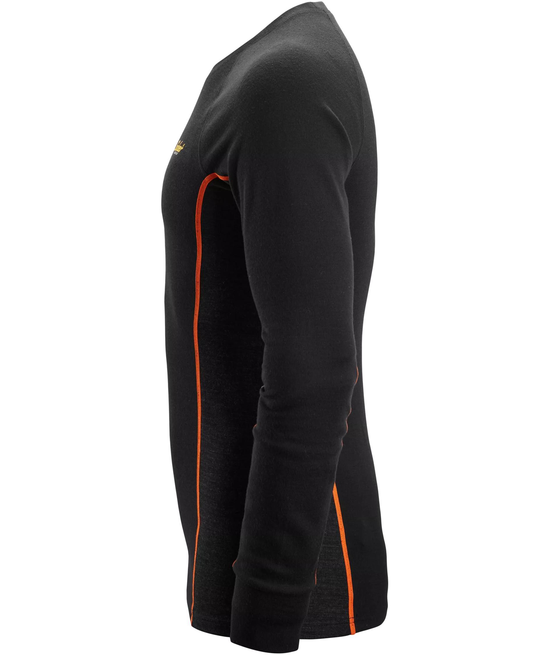 Snickers long-sleeved thermal crewneck with merino wool 9480, Black/Anthracite Melange, large image number 6