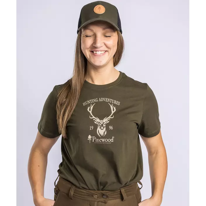 Pinewood Red Deer dame T-shirt, Green, large image number 5