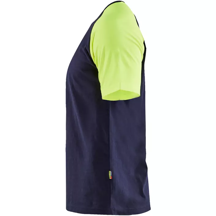 Blåkläder T-shirt, Marine/Hi-Vis gul, large image number 4