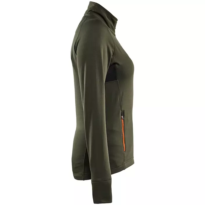 Blåkläder Striker Damen Fleecepullover, Waldgrün/Rost, large image number 2