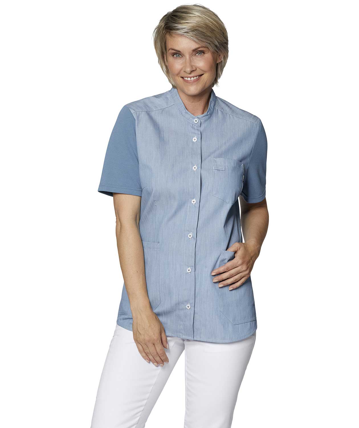 Kentaur short sleeved women's shirt, Lightblue