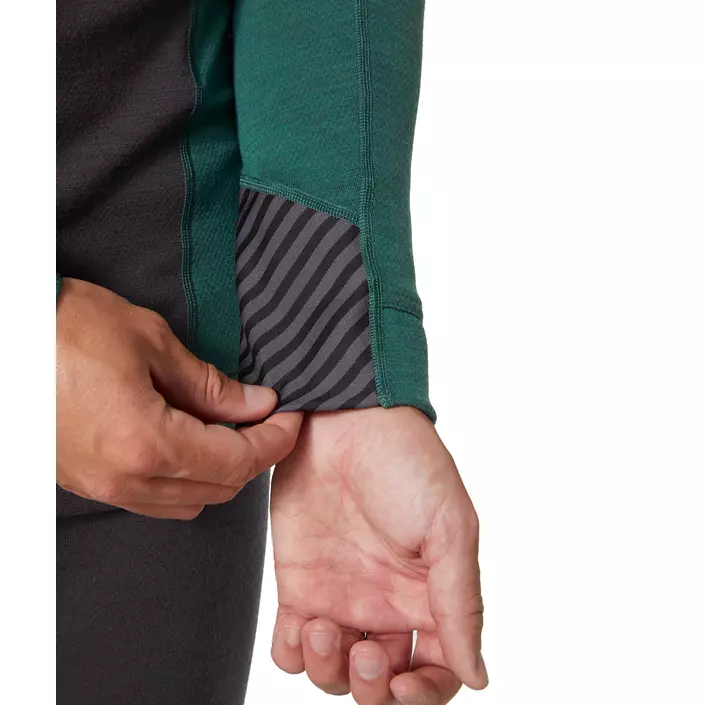 Helly Hansen Lifa half zip undertrøje med merinould, Green/Ebony, large image number 5
