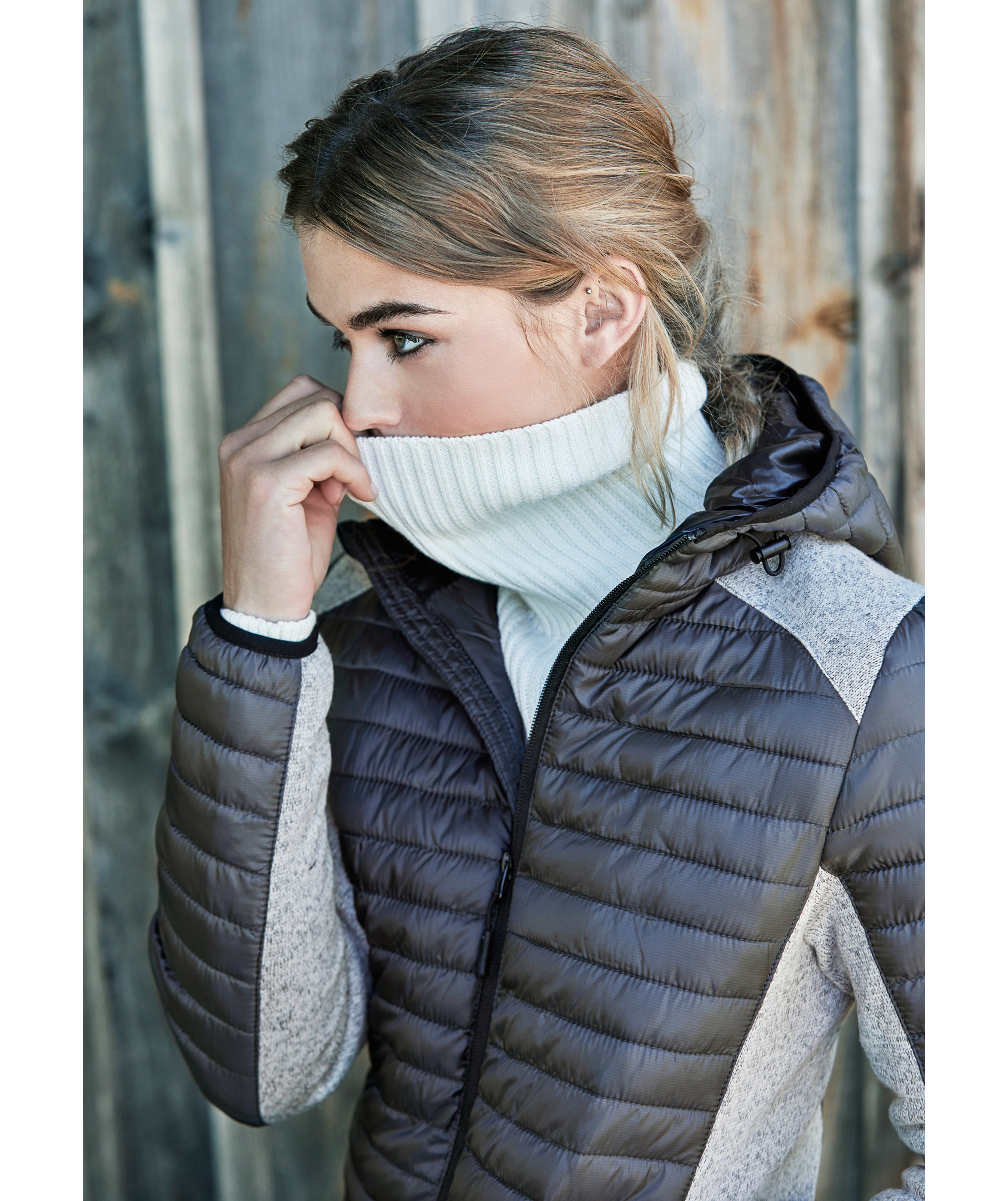 Tee Jays Hooded Crossover women's jacket, Space Grey, large image number 2