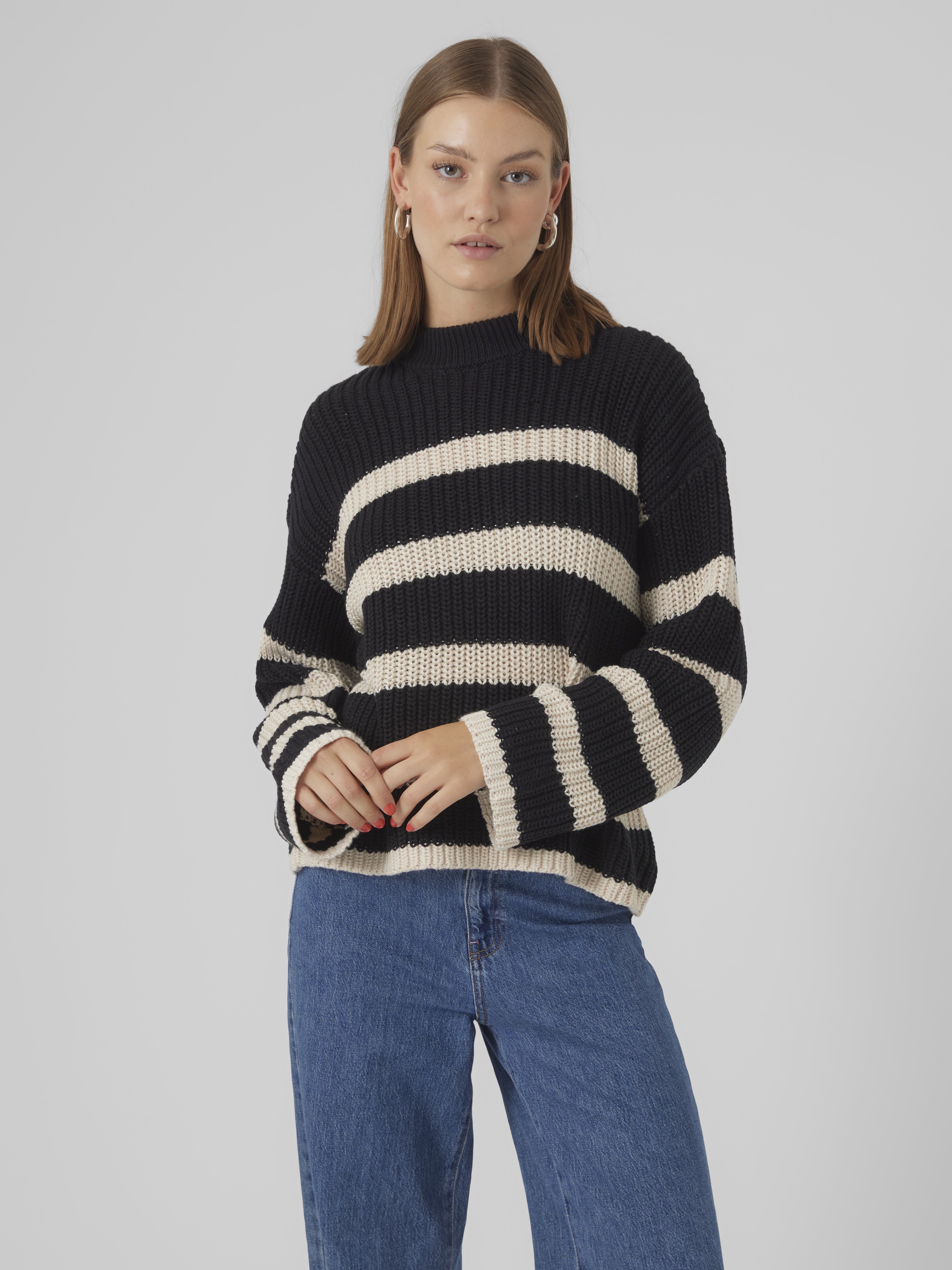 Vero Moda VMHILDA women's knitted pullover, Black Birch, large image number 4