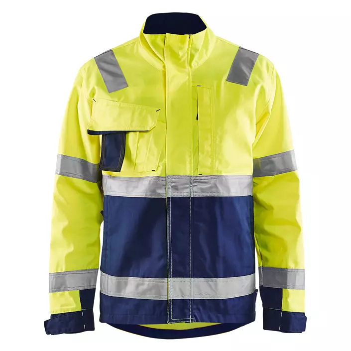 Blåkläder arbeidsjakke, Hi-Vis gul/marineblå, large image number 0
