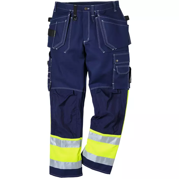 Fristads craftsman trousers 247, Blue/Yellow, large image number 0