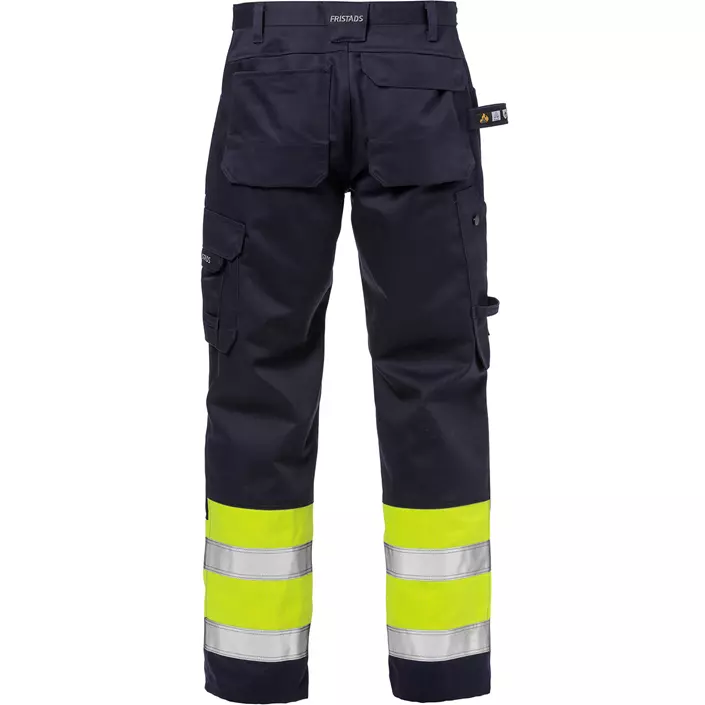 Fristads Flame craftsman trousers 2586 FLAM, Hi-Vis yellow/marine, large image number 1