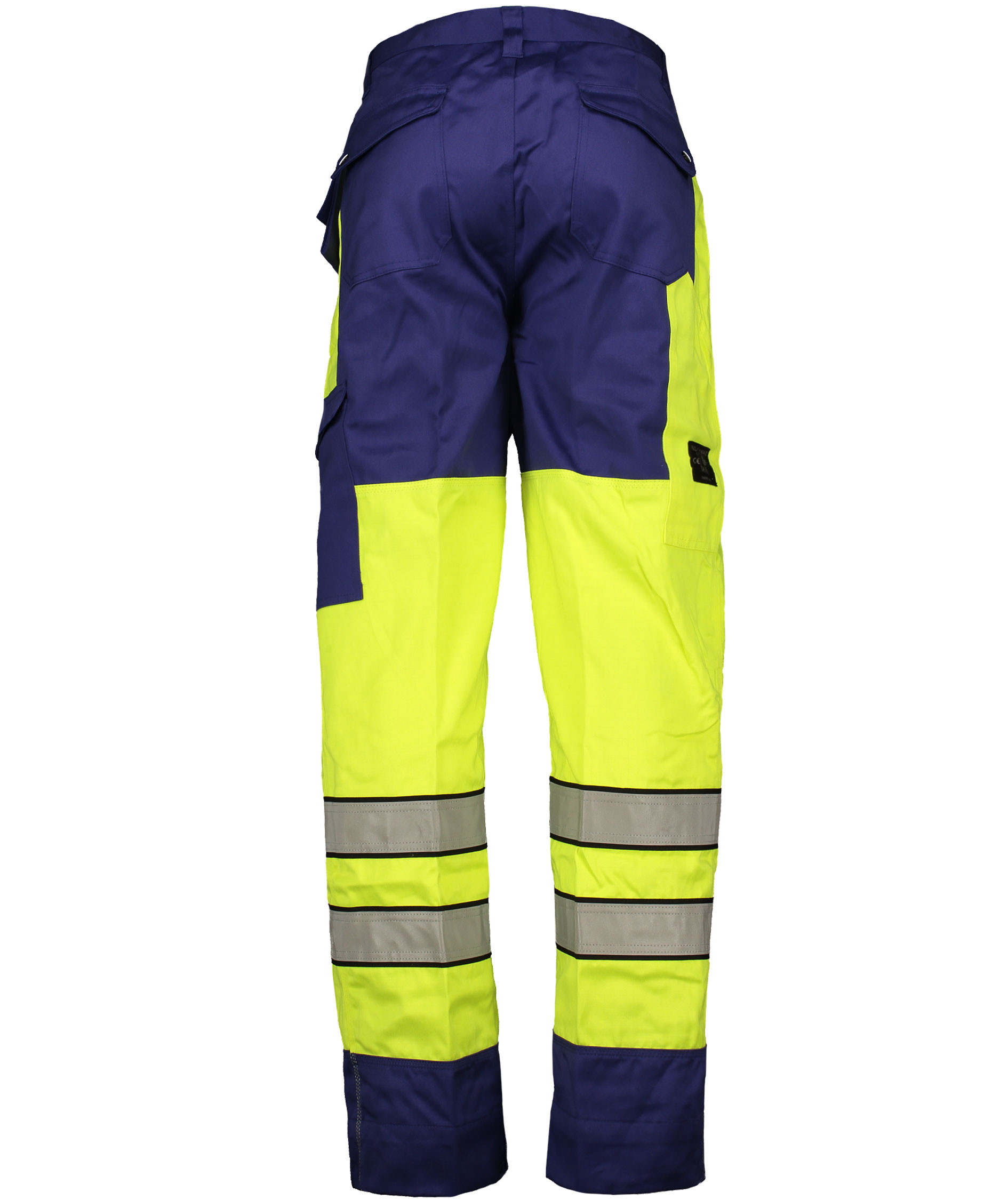 Bulldog Multinorm Arbeitshose, Blau/Hi-vis gelb