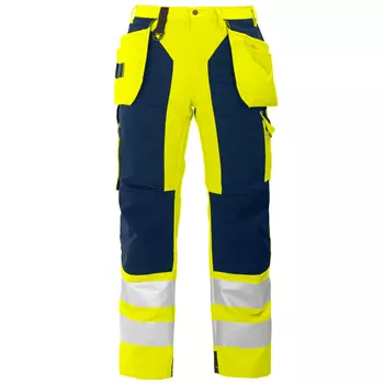 ProJob craftsman trousers 6506, Hi-Vis yellow/marine