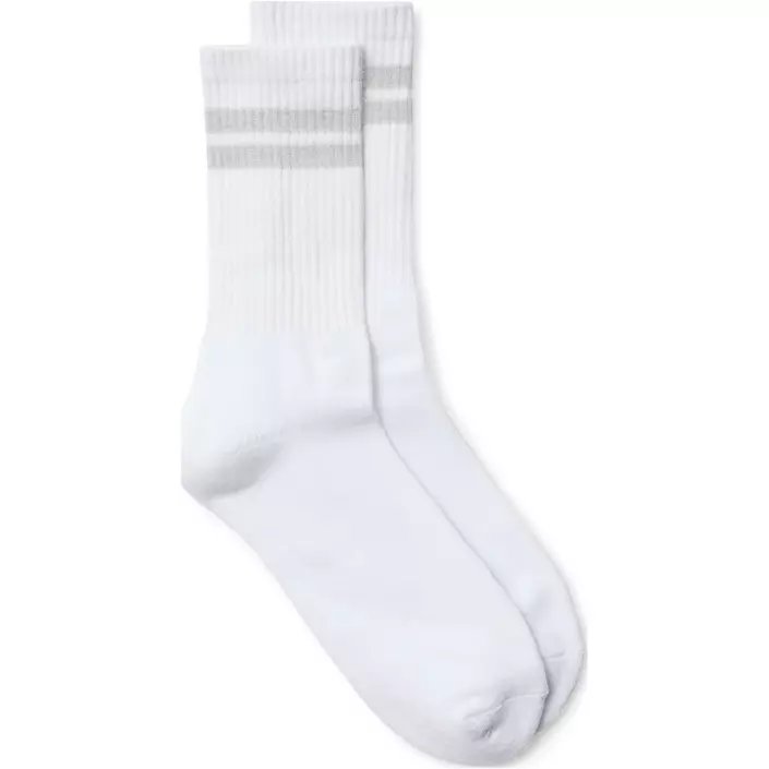 Vero Moda VMMEL STRIPE dame tennisstrømper, Snow White/Grey Melange, Snow White/Grey Melange, large image number 0