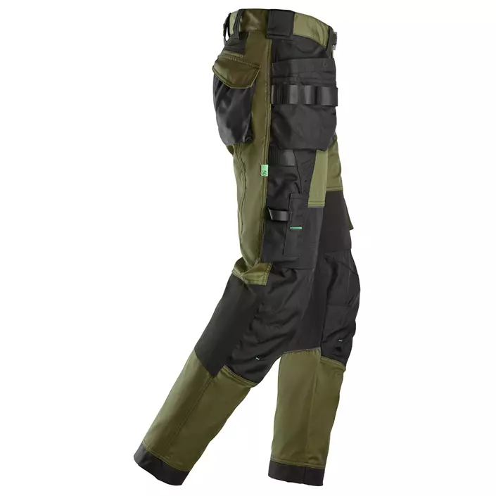 Snickers FlexiWork håndværkerbukser 6902, Khaki Green/Black, large image number 2