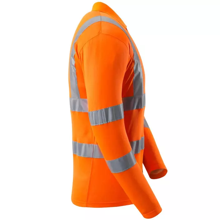 Mascot Safe Classic langermet polo T-skjorte, Hi-vis Orange, large image number 3