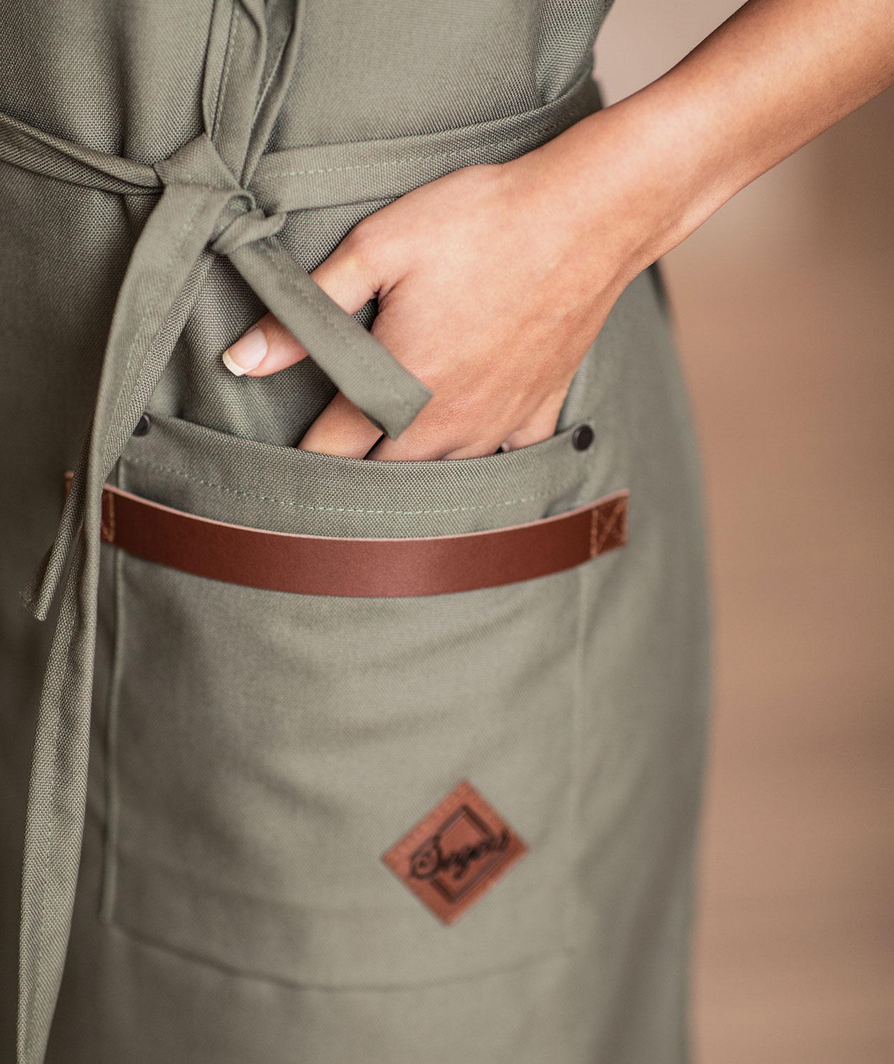 Segers 4093 bib apron, Olive green, Olive green, large image number 4