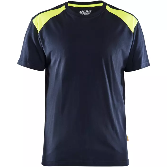 Blåkläder Unite T-Shirt, Dunkel Marine/Hi-Vis Gelb, large image number 0