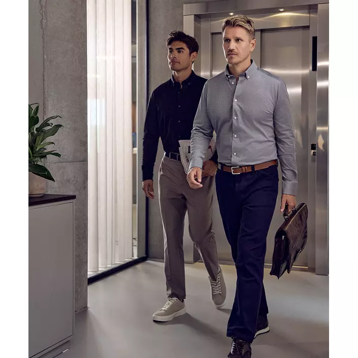 Seven Seas Slim fit jerseyskjorte, Grå, large image number 6