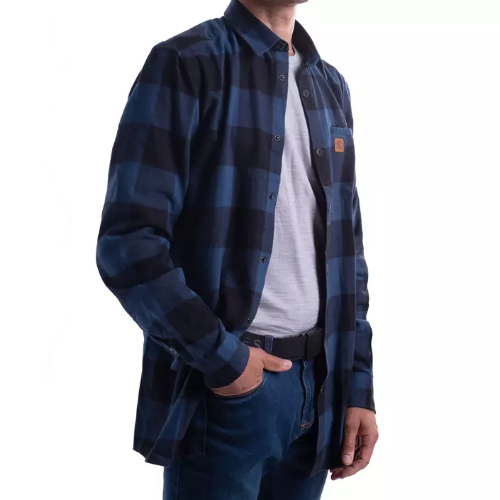 Westborn flannel shirt, Dusty Blue/Black, large image number 1