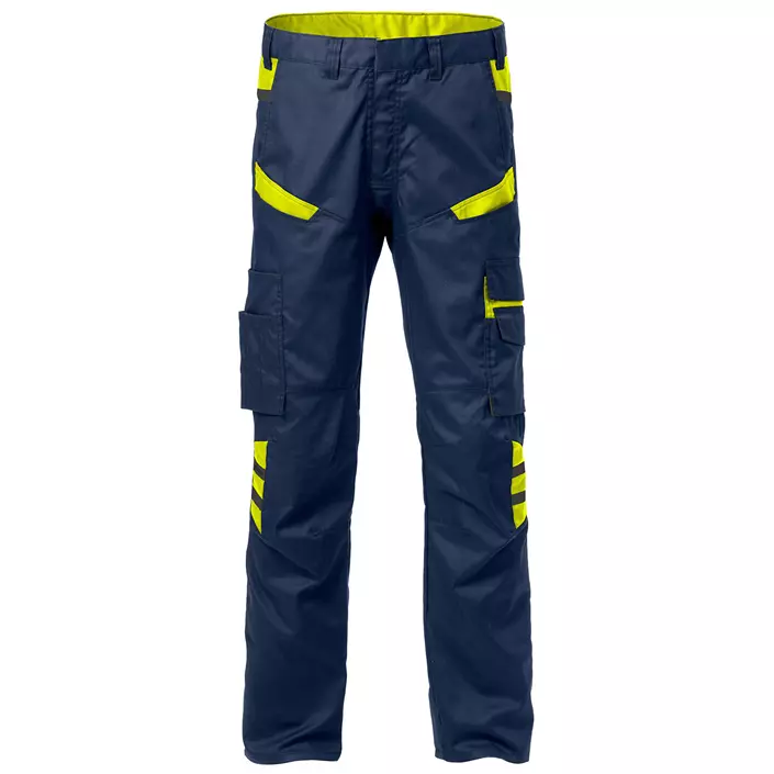 Fristads servicebyxa 2552, Marin/Hi-Vis gul, large image number 0