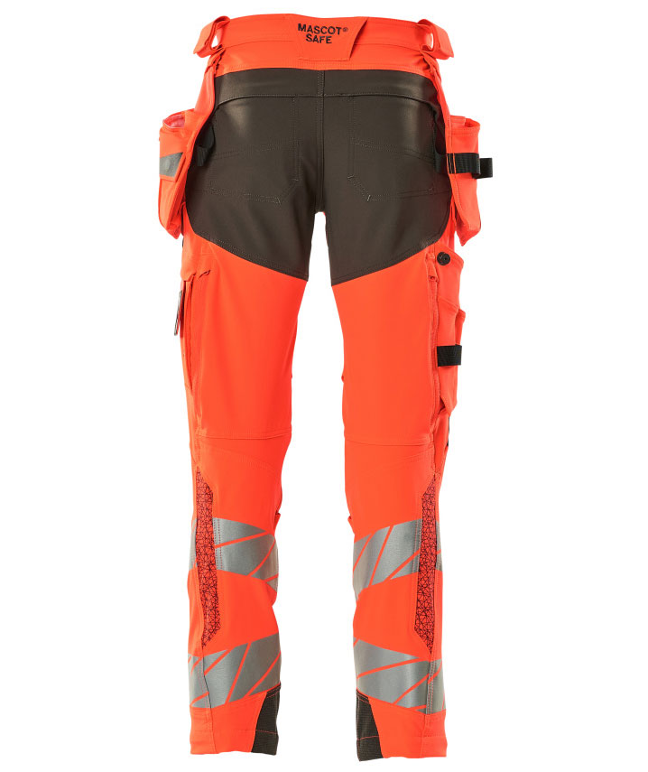 Mascot Accelerate Safe h&aring;ndverksbukse Full stretch, Hi-vis r&oslash;d/M&oslash;rk antrasitt, large image number 1