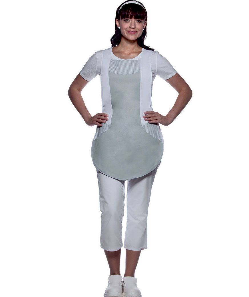 Karlowsky Laila women's sandwich apron, Light grey/white, large image number 2