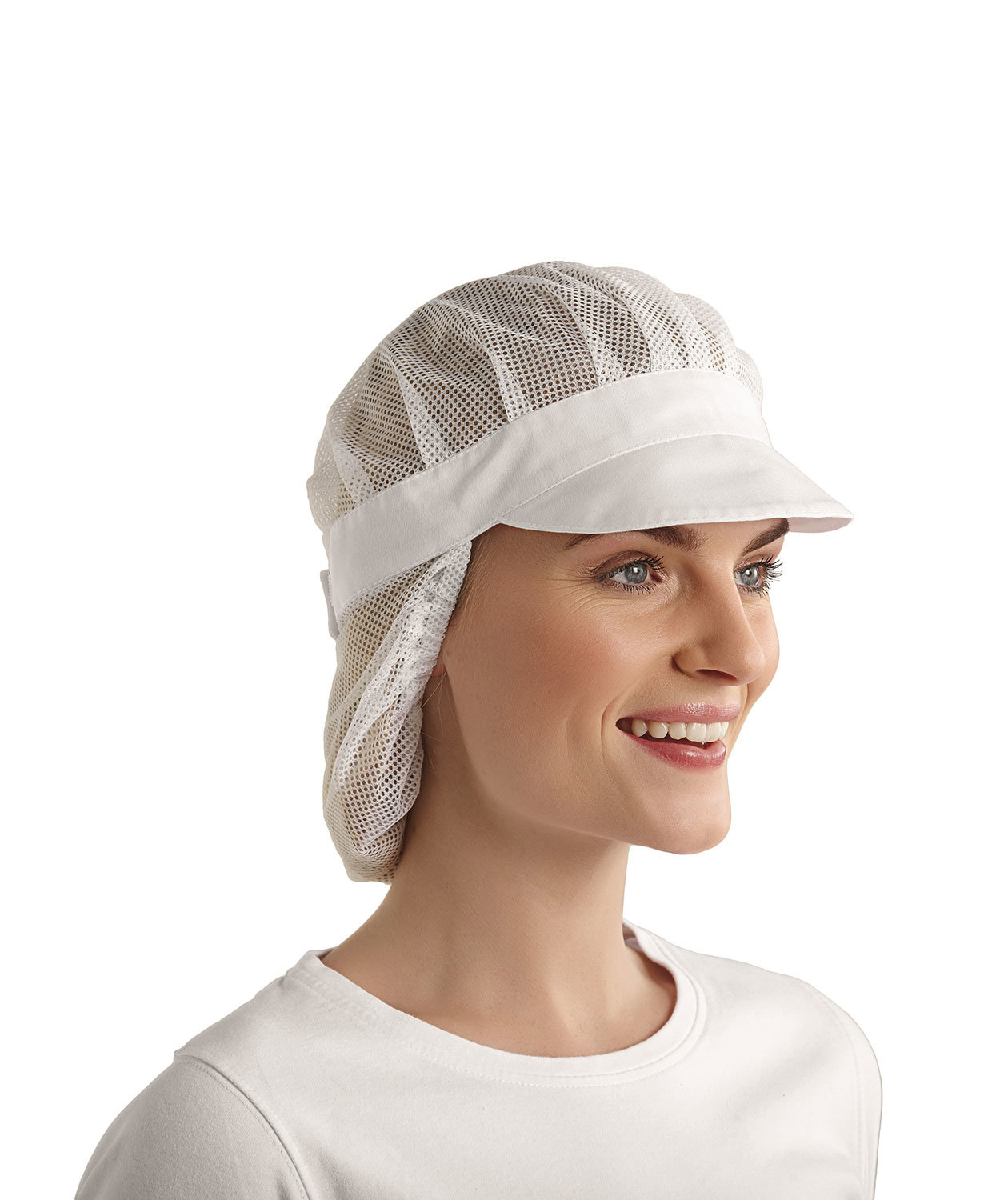 Kentaur HACCP cap with hair net, White