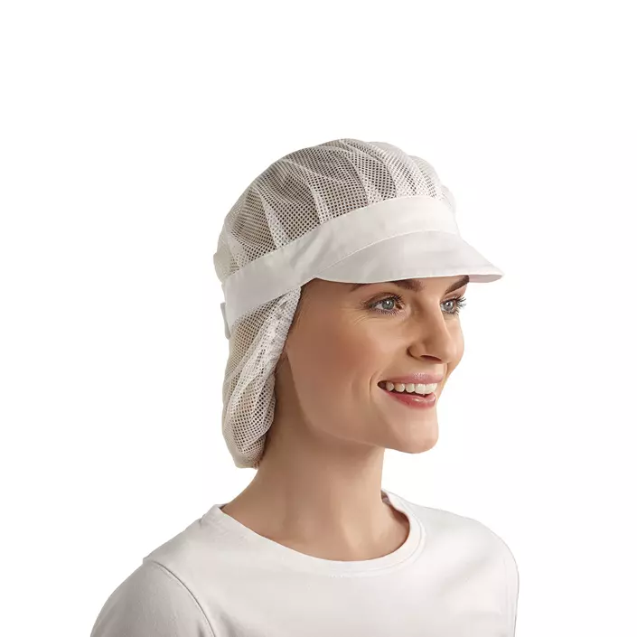 Kentaur Cap mit Haarnetz, HACCP-geprüft, Weiß, Weiß, large image number 1