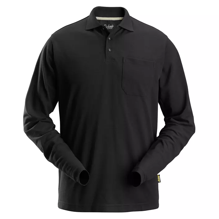 Snickers long-sleeved polo shirt 2608, Black, large image number 0
