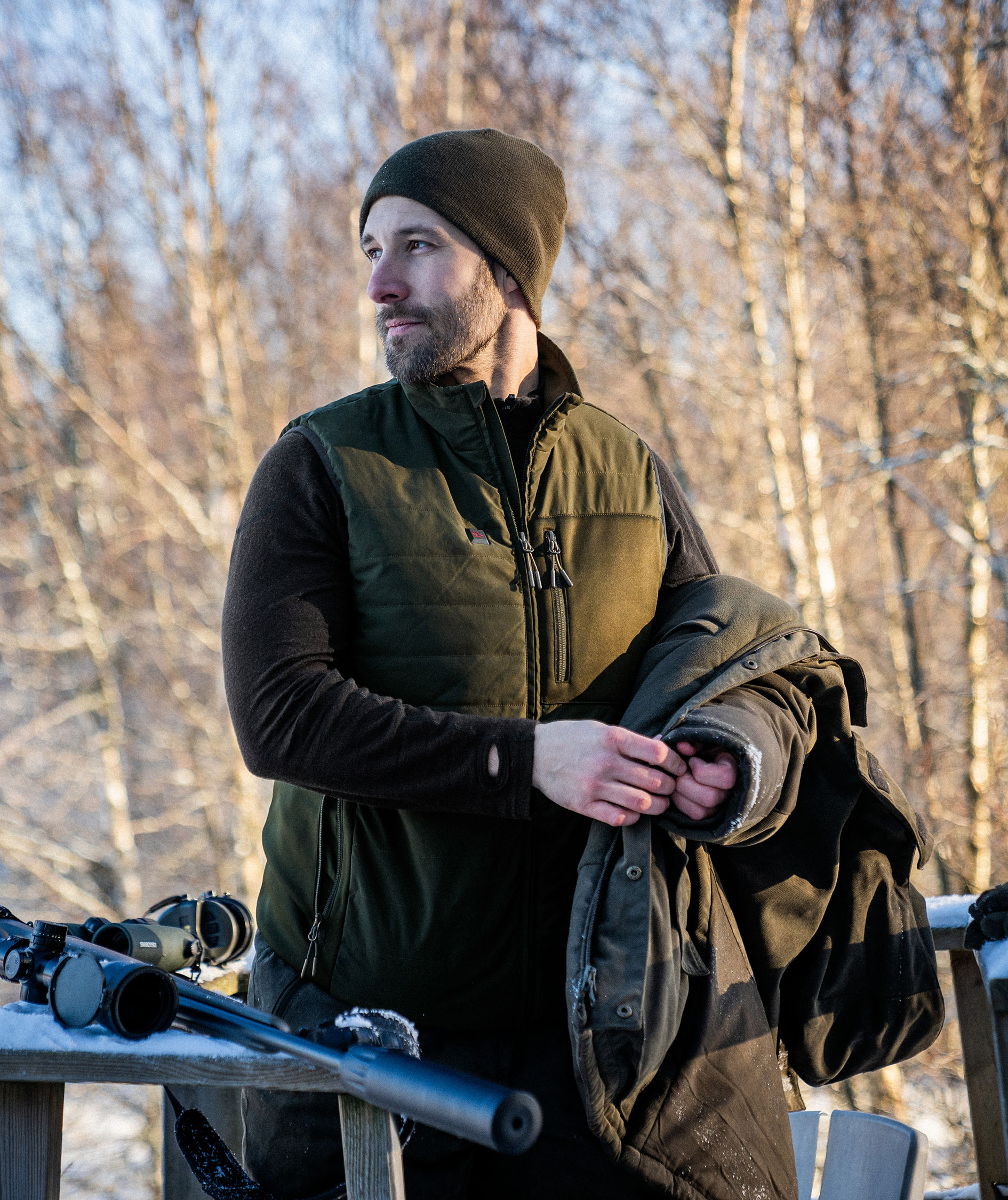 Seeland Celsius Heat vatteret vest, Pine green, large image number 3