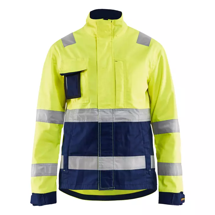 Blåkläder women's working jacket, Hi-vis yellow/Marine blue, large image number 0