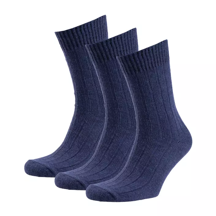 3-pack sokker med merinoull, Midnight Blue, large image number 0