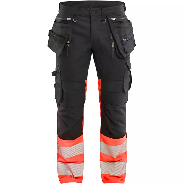 Blåkläder håndværkerbukser, Sort/Hi-Vis Rød, large image number 0