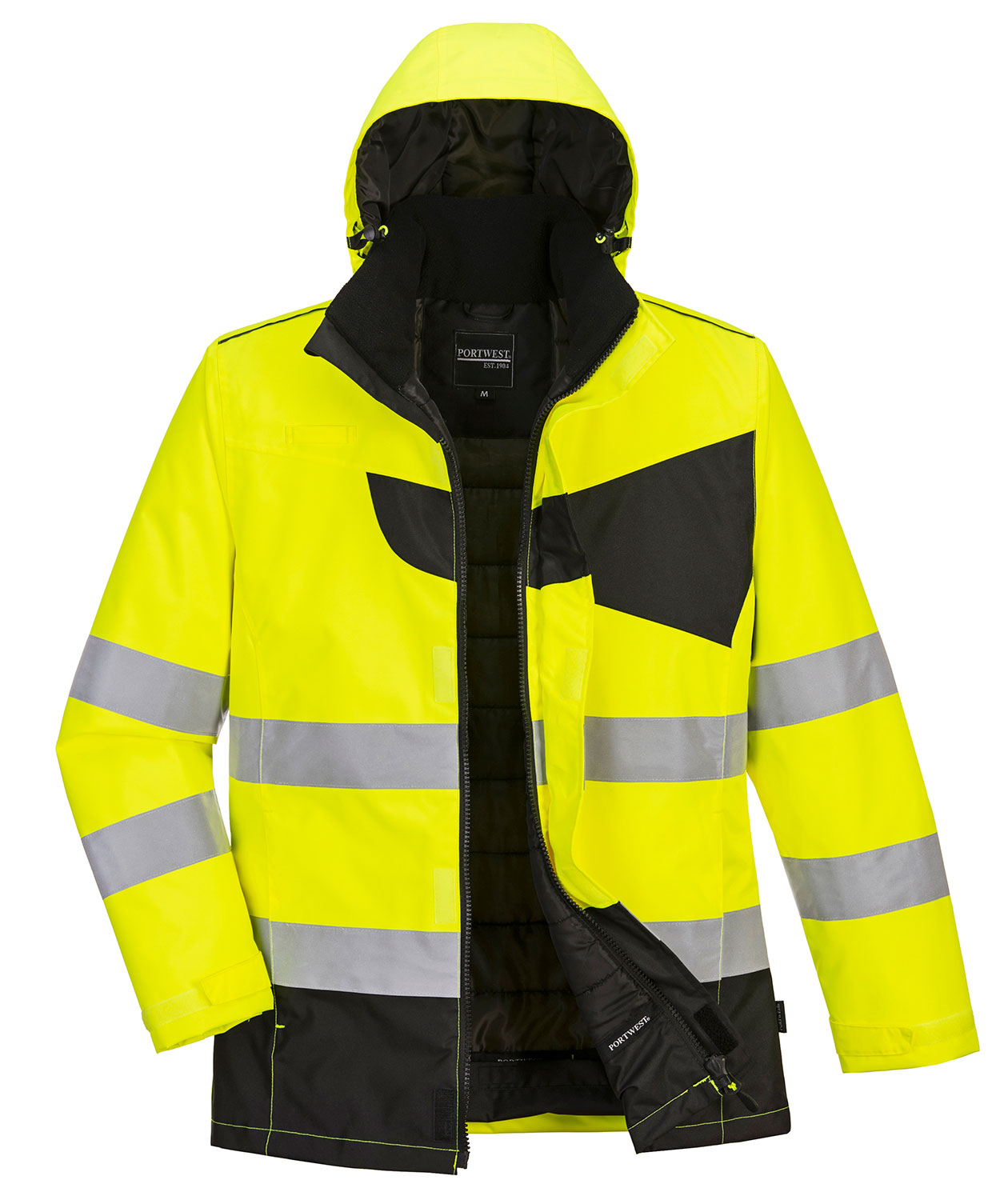 Portwest PW2 winter jacket, Hi-vis Yellow/Black