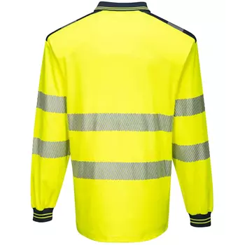 Portwest longsleeved polo shirt, Hi-Vis Yellow/Dark Marine