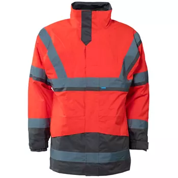 SIOEN Powell 4-in-1 winter jacket, Hi-vis red/grey