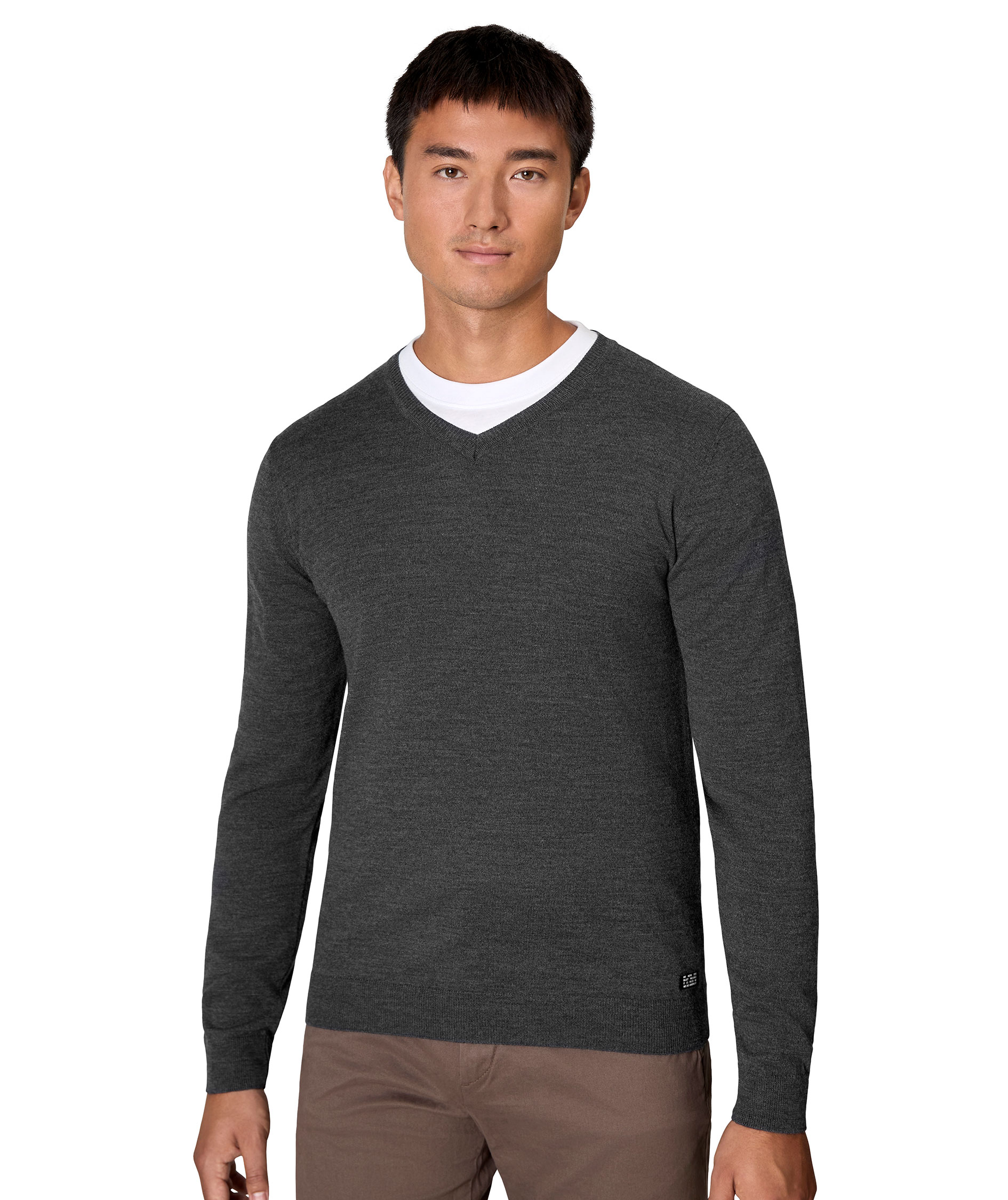 Seven Seas knitted pullover with wool, Dark Grey Melange