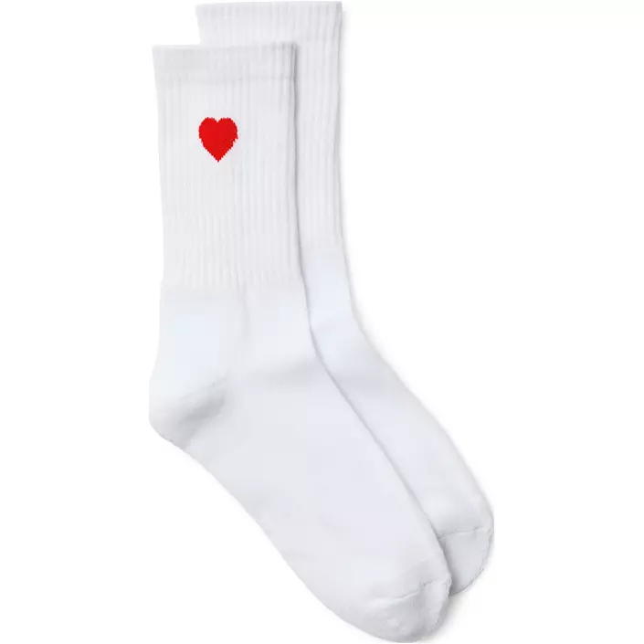 Vero Moda VMMEL DETAIL Damen Tennisstrümpfe, Snow White Heart/Fiery Red, Snow White Heart/Fiery Red, large image number 0