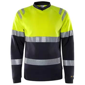 Fristads Flamestat long-sleeved T-shirt 7107 TFL, Hi-vis Yellow/Marine