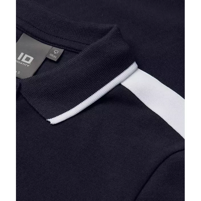 ID Polo T-shirt m/kontrastbånd dame, Navy, large image number 3