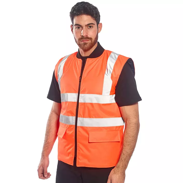 Portwest reversible vest, Hi-vis Orange, large image number 1